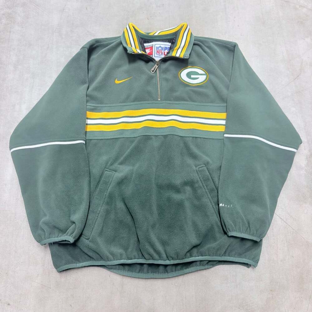 Nike Green Bay Packers Pro Line Quarter Zip Fleece Size L